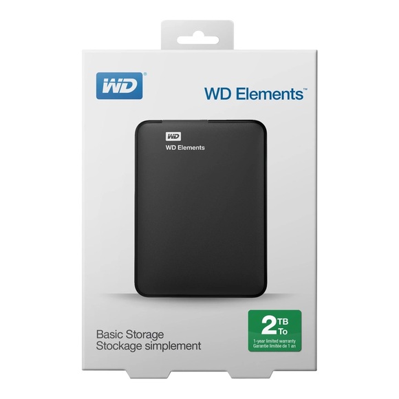 Western Digital (WD) Elements External Hard Drive Portable Hard Drive- 2 TB NWT
